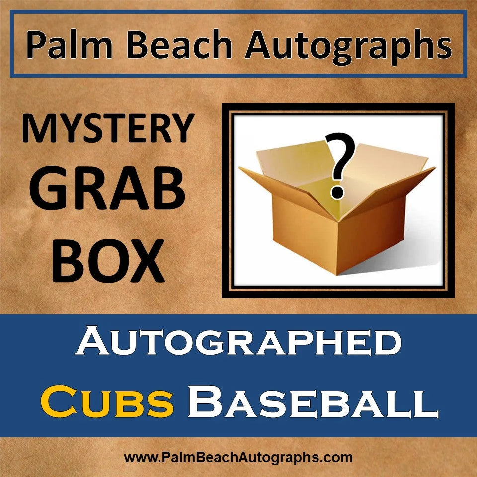 Chicago Cubs player autographed mystery grab box with question mark