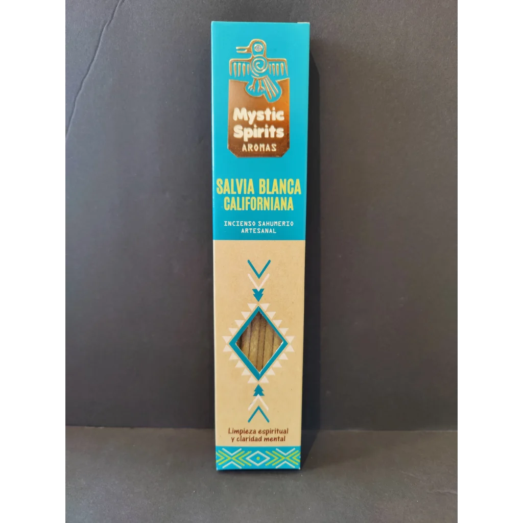 Mystic Spirits White Sage Smudge Incense 8pk turquoise box