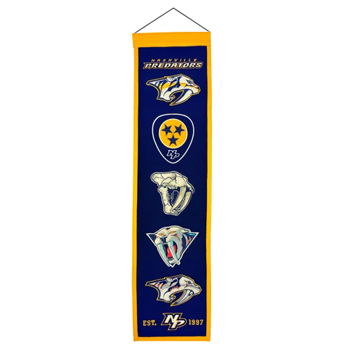 Nashville Predators heritage banner celebrating team history