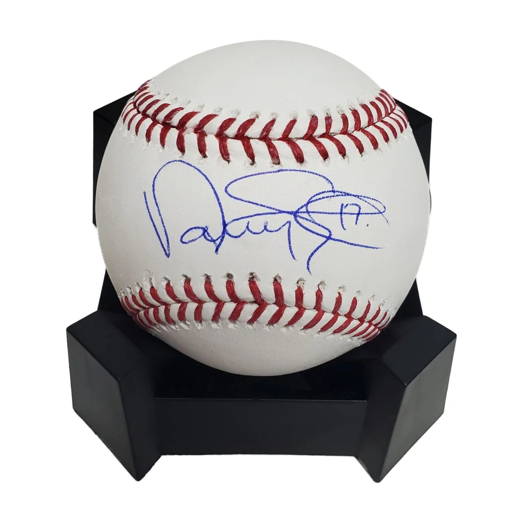 Nathan Eovaldi signed official Major League Baseball with blue autograph