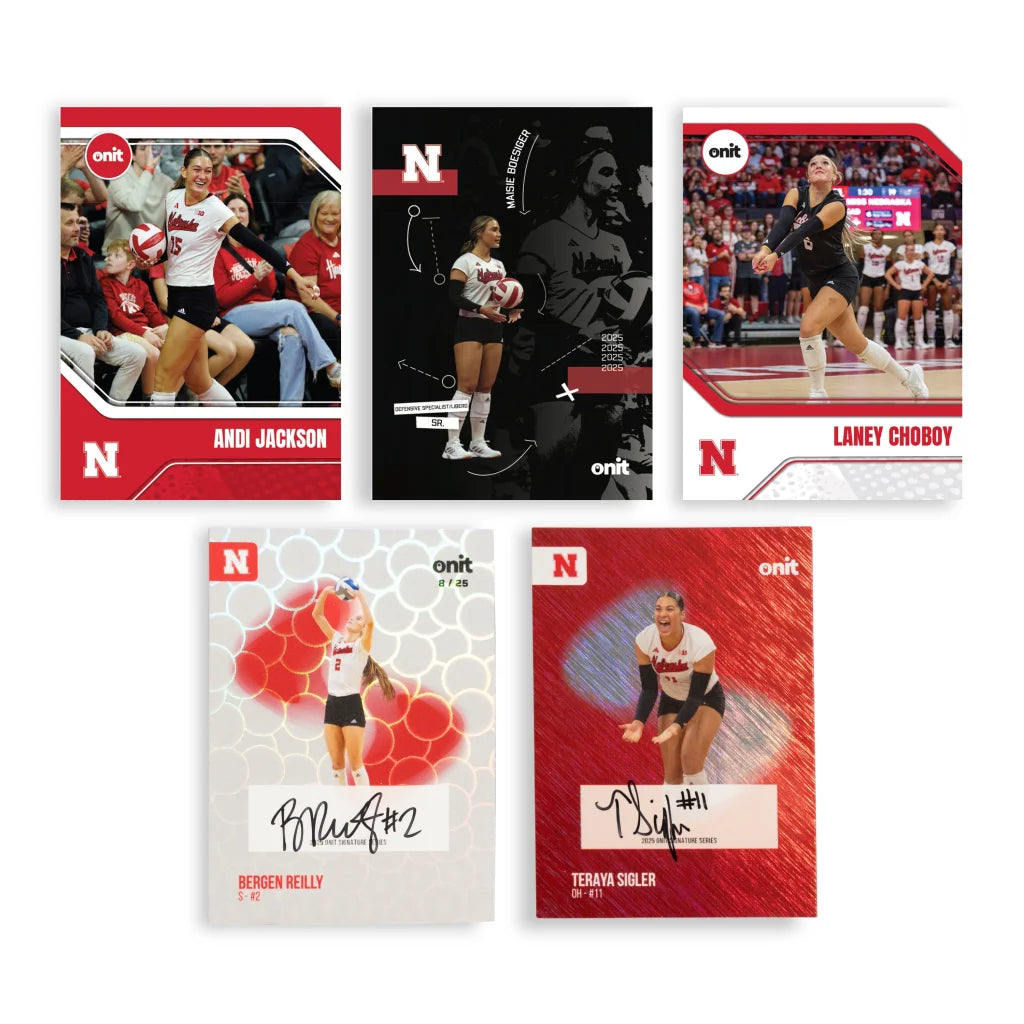 Nebraska Volleyball autographed trading cards single pack