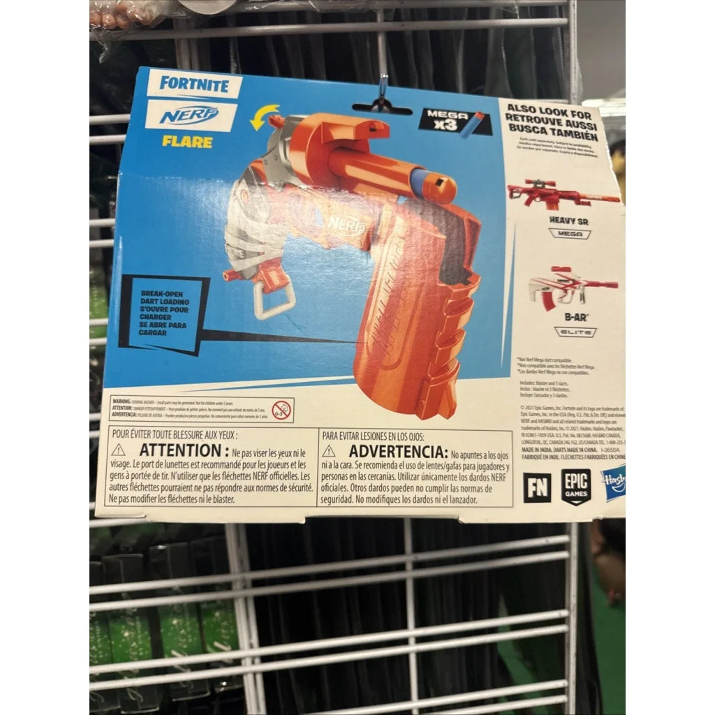 Nerf Fortnite Flare Mega X3 blaster orange with translucent barrel NIP