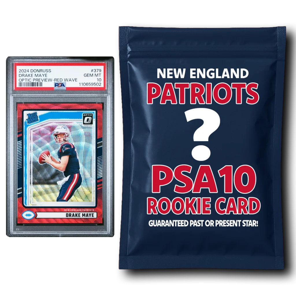 New England Patriots PSA 10 Graded Rookie Card Mystery Pack | Hall of Fame Sports Memorabilia | vintageantiquesgifts.com