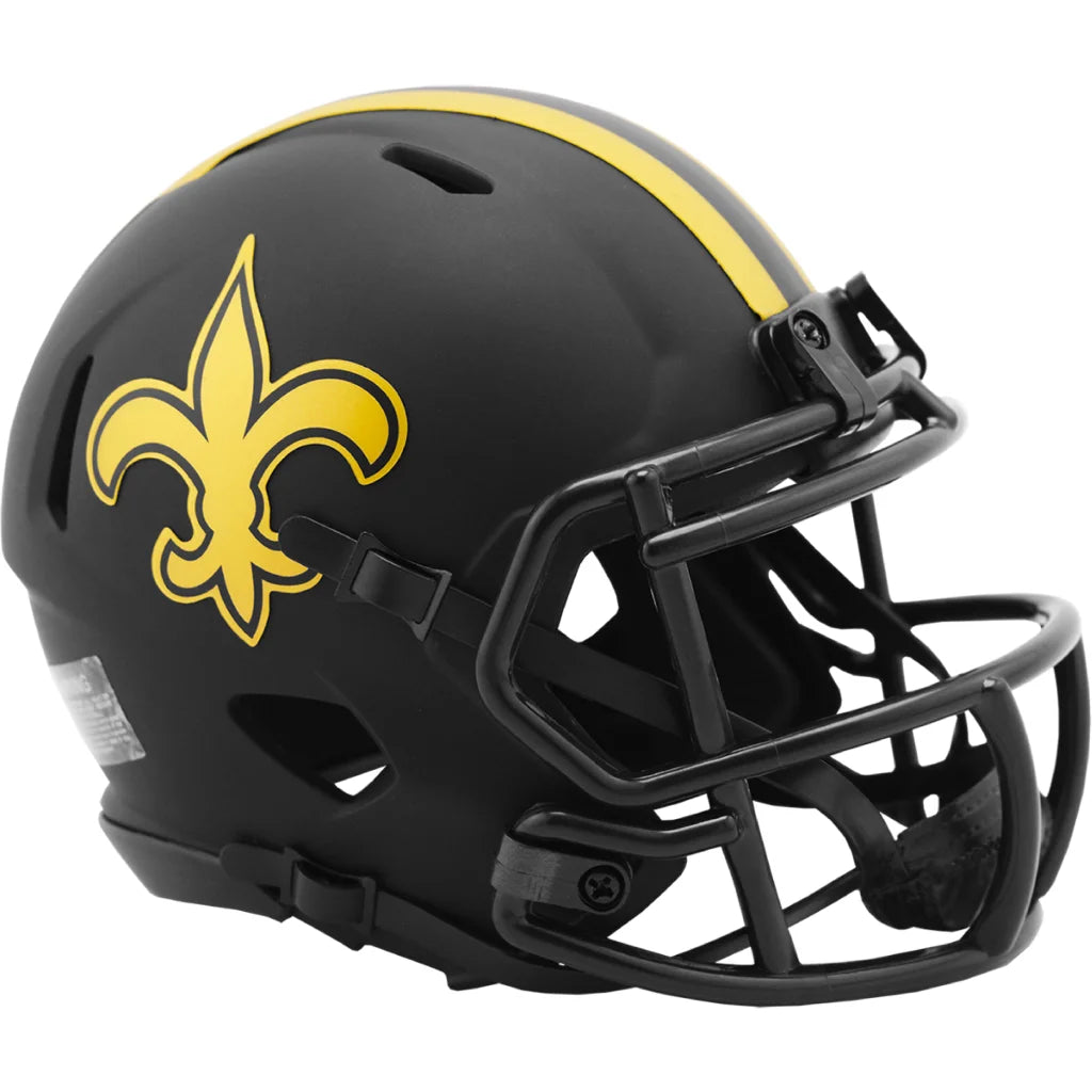 New Orleans Saints Eclipse Black Gold Football Helmet Authentic | Creative Sports | vintageantiquesgifts.com
