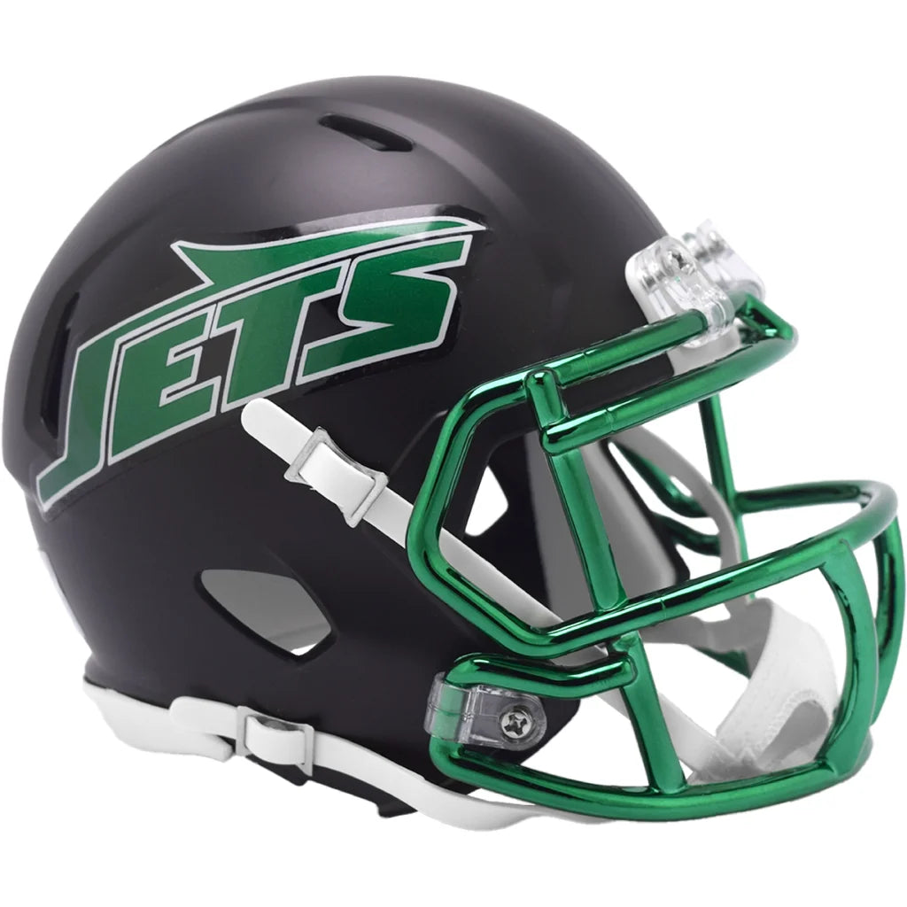New York Jets 2024 Speed Mini Helmet with Chrome Accents | Creative Sports | vintageantiquesgifts.com