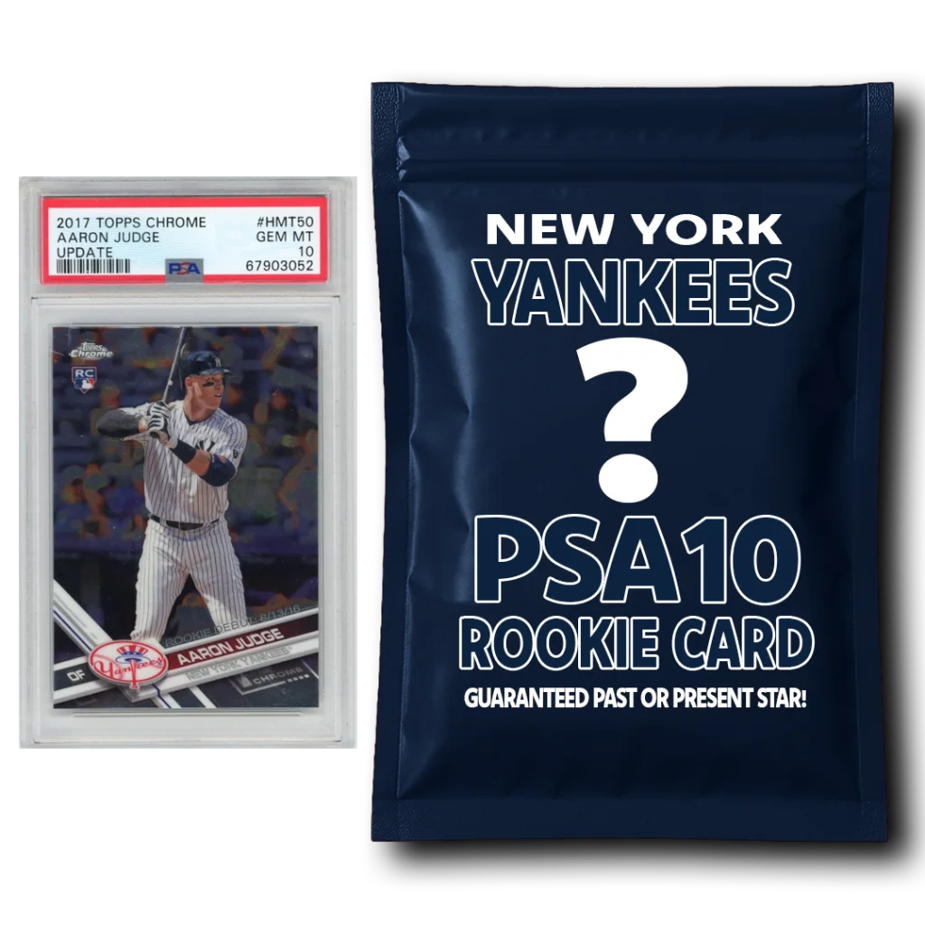 Gem Mint PSA Yankees Rookie Card in sealed mystery pack, perfect for collectors