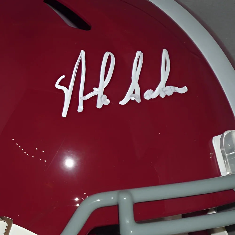 Nick Saban autographed Alabama Crimson Tide replica helmet