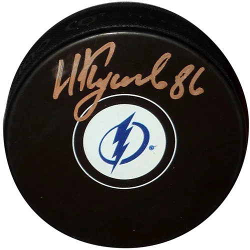 Nikita Kucherov autographed Tampa Bay Lightning puck with signature