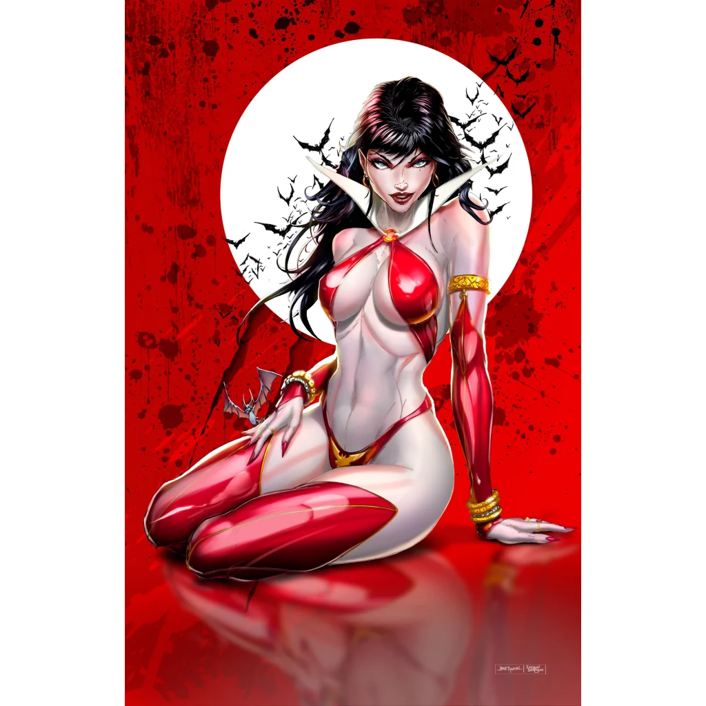 NYCC Vampirella Halloween red gold costume with glossy finish