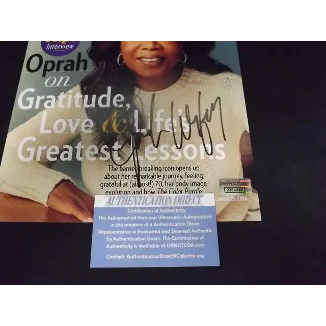 Autographed Oprah Winfrey signed 8x10 photo with authenticity certificate for collectors
