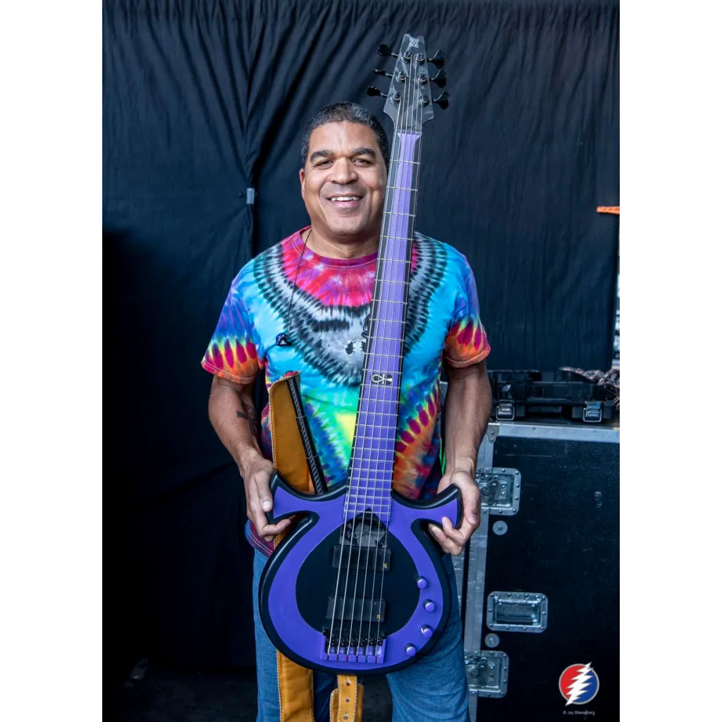 Mini blue purple Oteil Burbridge Ankh Bass by Axe Heaven® guitar replica