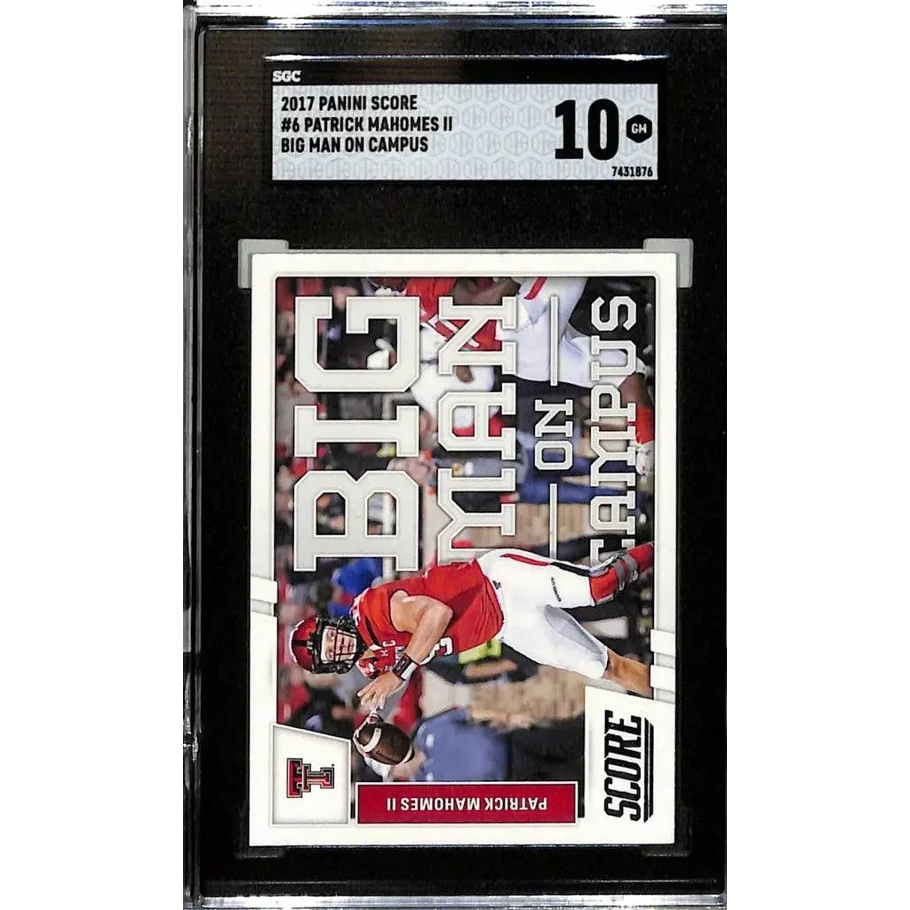 Patrick Mahomes 2017 Panini Score big man insert rookie card SGC 10