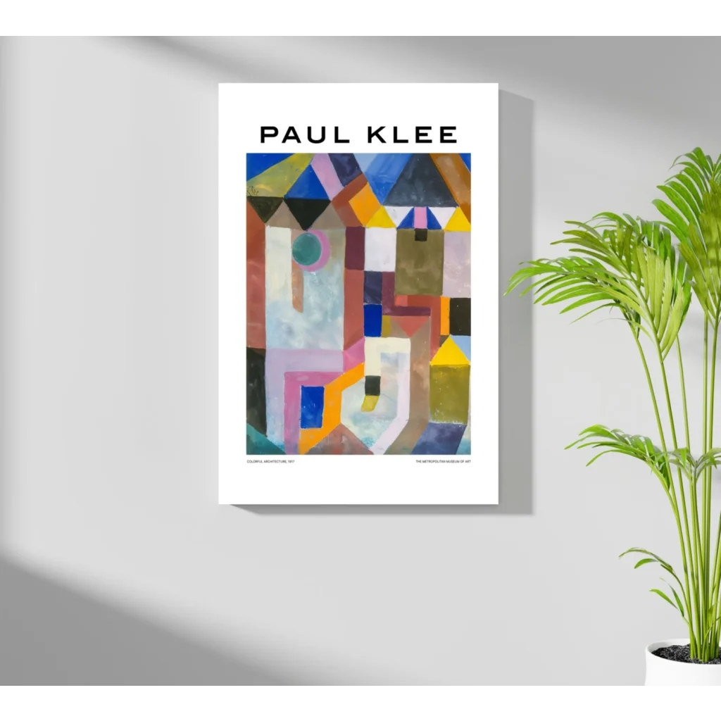 Vibrant Paul Klee geometric insigne aluminum print in colorful abstract art