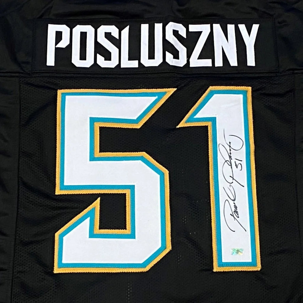 Paul Posluszny autographed Jacksonville Jaguars jersey in black and teal