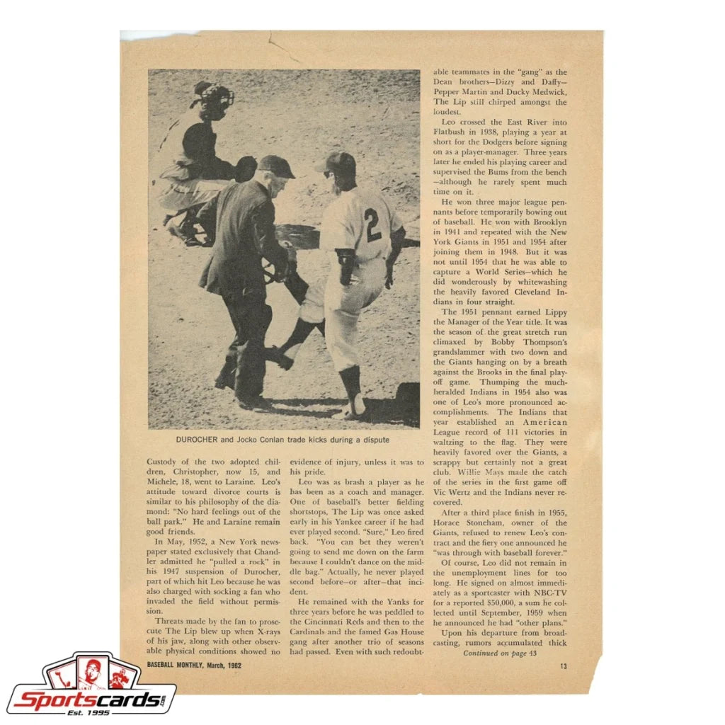 1950s Paul Richards magazine photo carrying log with BAS auth