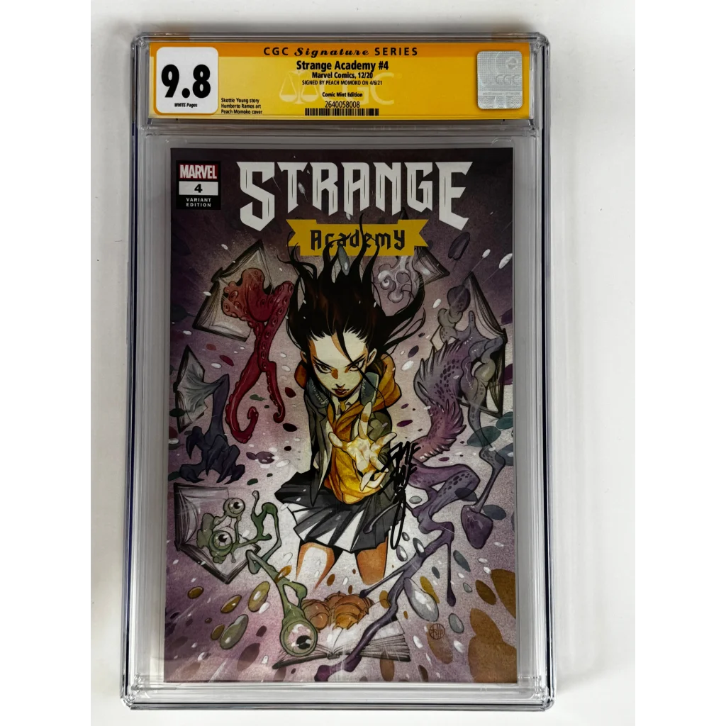 Peach Momoko variant Strange Academy #4 CGC 9.8 signed comic slab