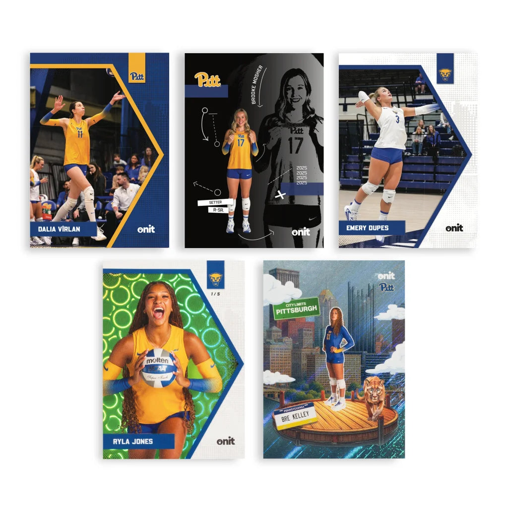 Pittsburgh volleyball trading cards single pack with 10 dynamic action poses