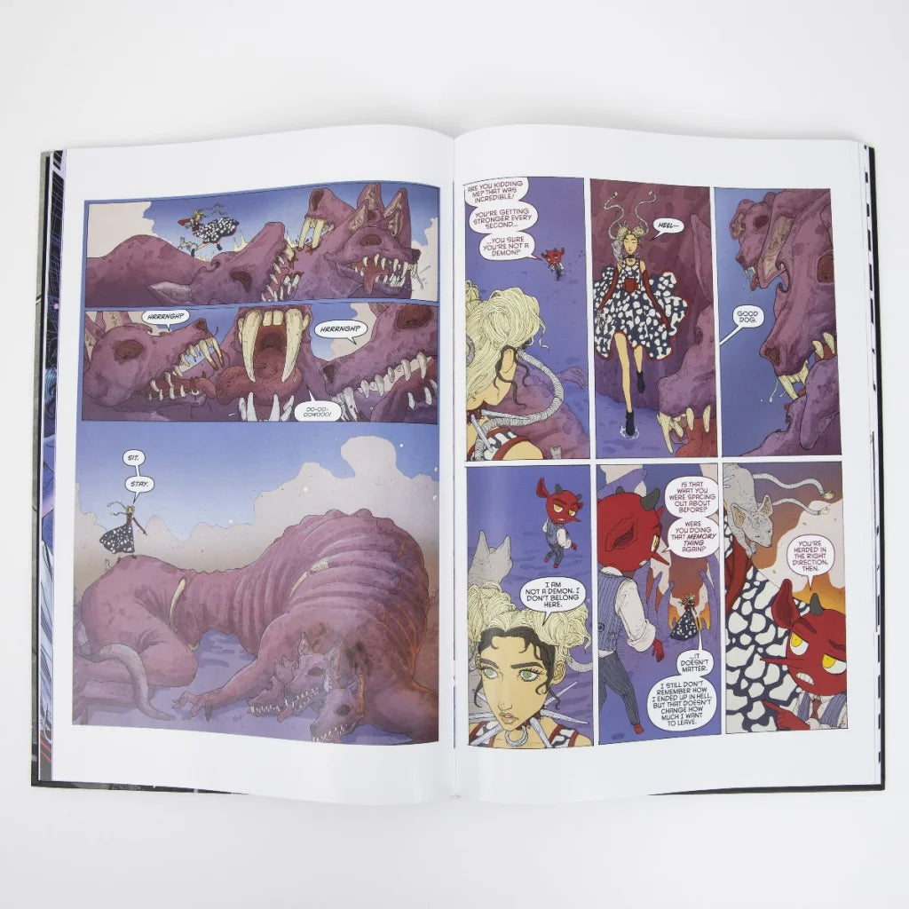 Open Poppys Inferno Pink Variant Graphic Novel Hardcover with colorful comic illustrations