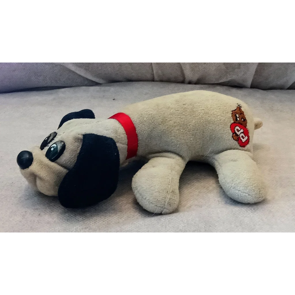 Vintage Pound Puppies Newborns grey puppy plush toy with cream fur