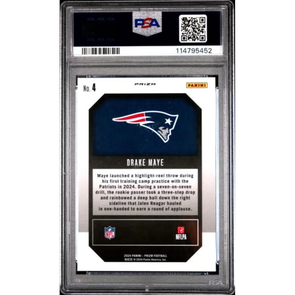 PSA 10 Gem Mint Drake Maye Prizm Emergent Green Rookie Card