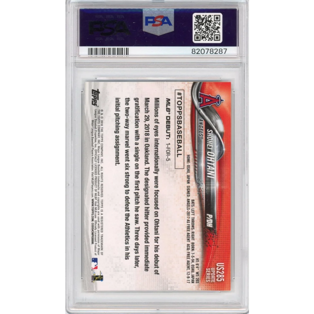 PSA 10 Shohei Ohtani 2018 Topps Chrome Silver Parallel Gem Mint card