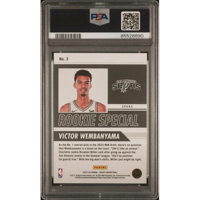 PSA 9 Victor Wembanyama 2023 Panini Hoops Rookie Special Card