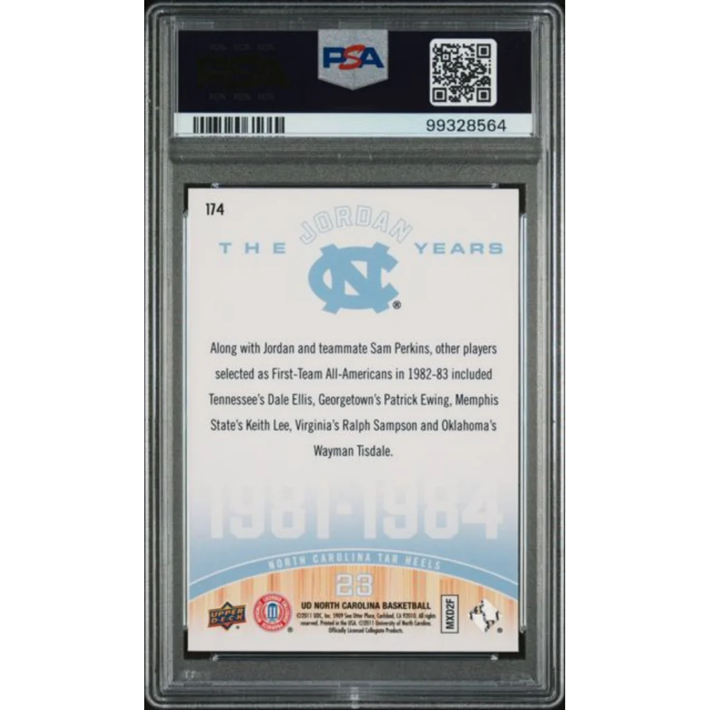 PSA graded 1982-83 UNC All-Americans basketball card with PEA label