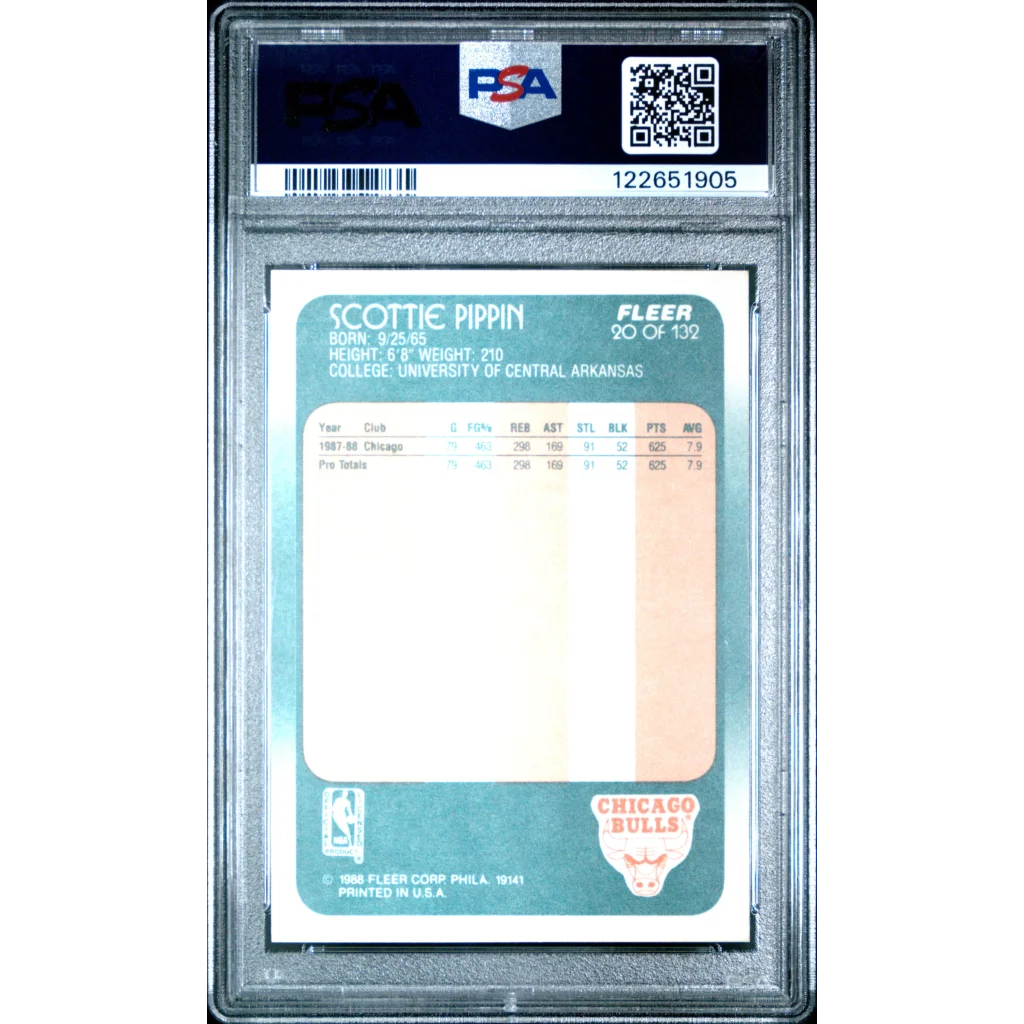PSA Graded 1986 Fleer Scottie Pippen Rookie Card NM MT Condition