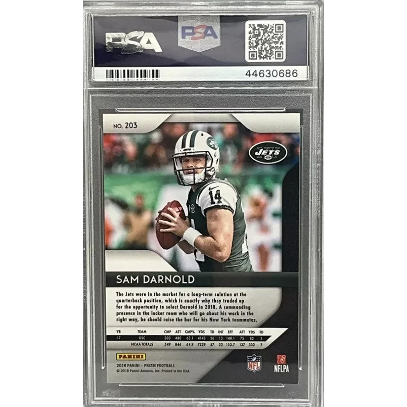 PSA graded 2018 Panini Prizm Sam Darnold rookie card #203