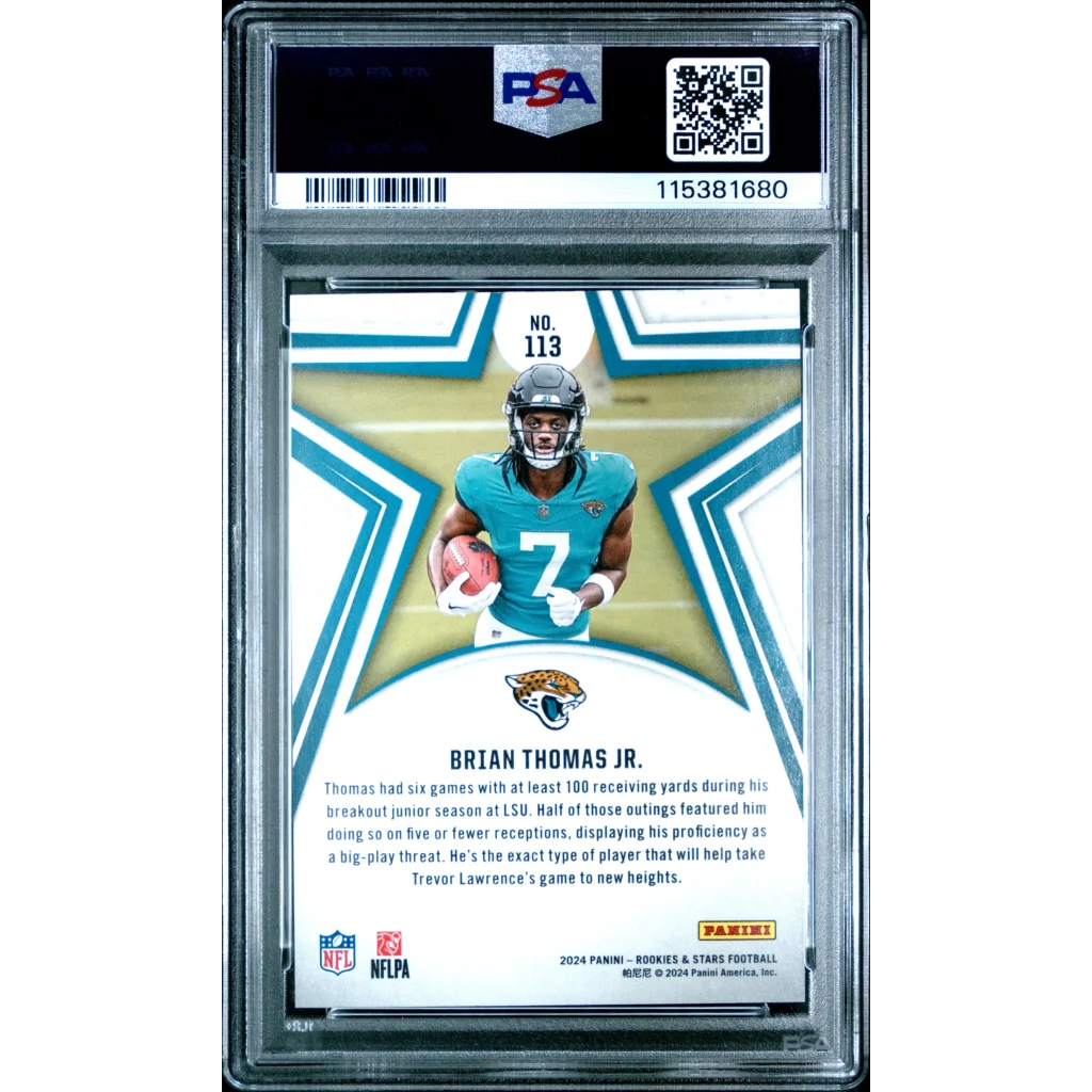PSA graded 2024 Brian Thomas Jr rookie card by Panini Absolute