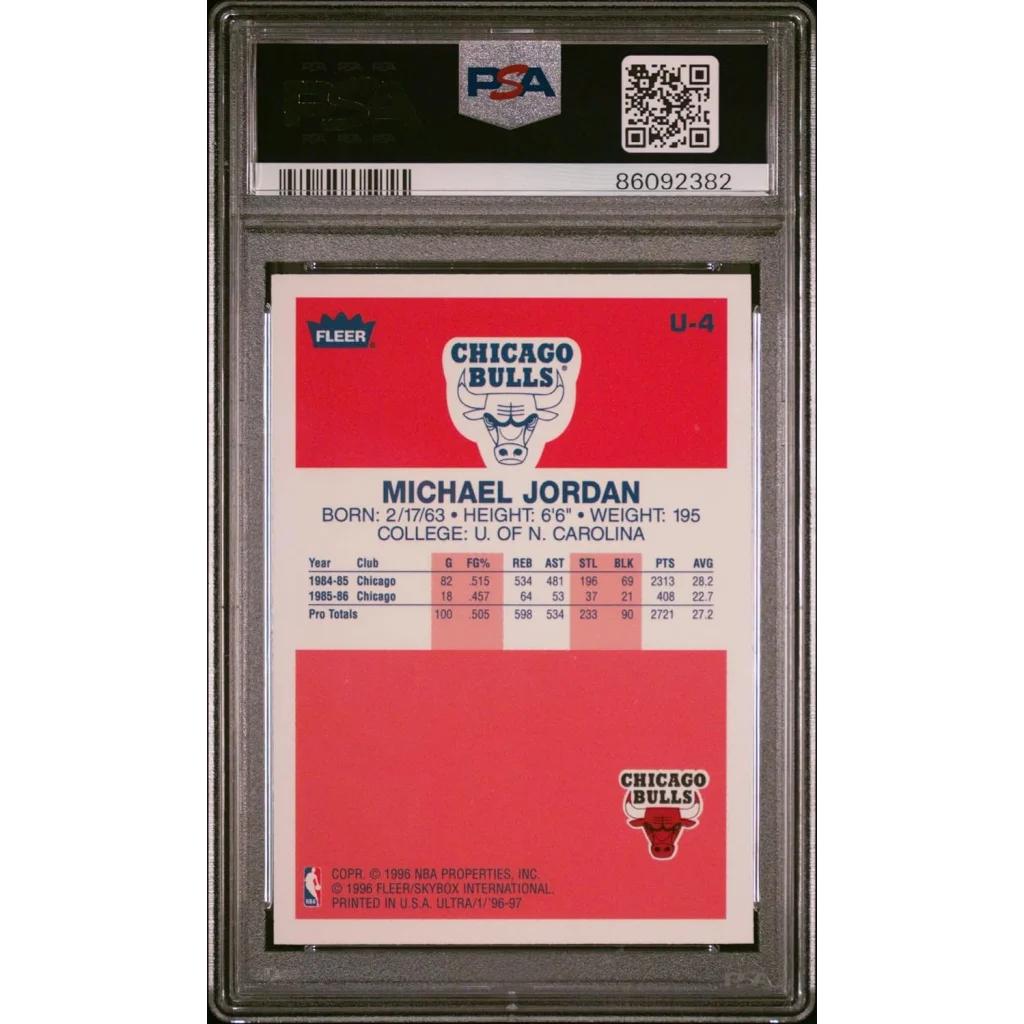 PSA graded 1986-87 Fleer Michael Jordan #57 rookie card