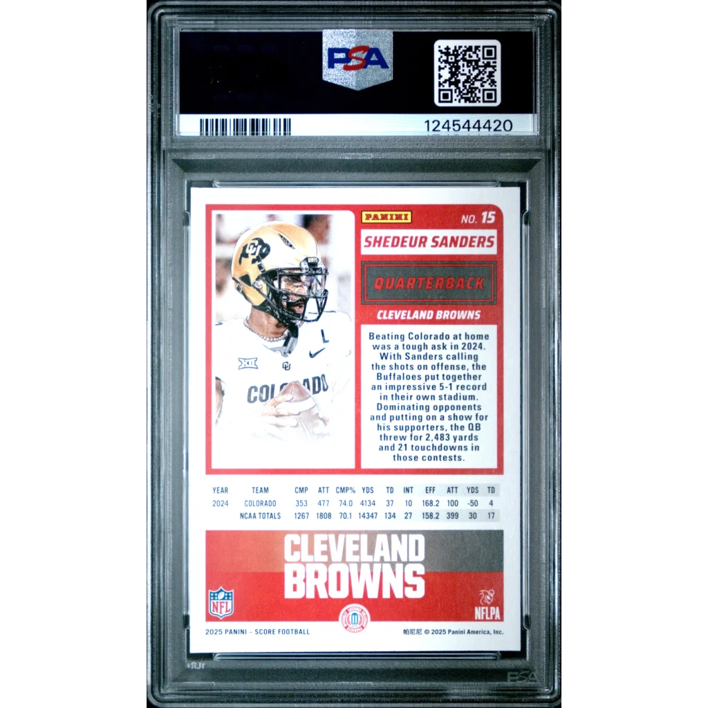 PSA graded Shedeur Sanders rookie card Cleveland Browns mint