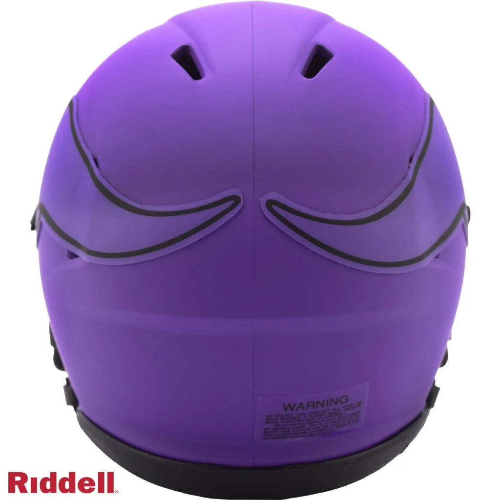 Purple Rave mini football helmet with matte black accents