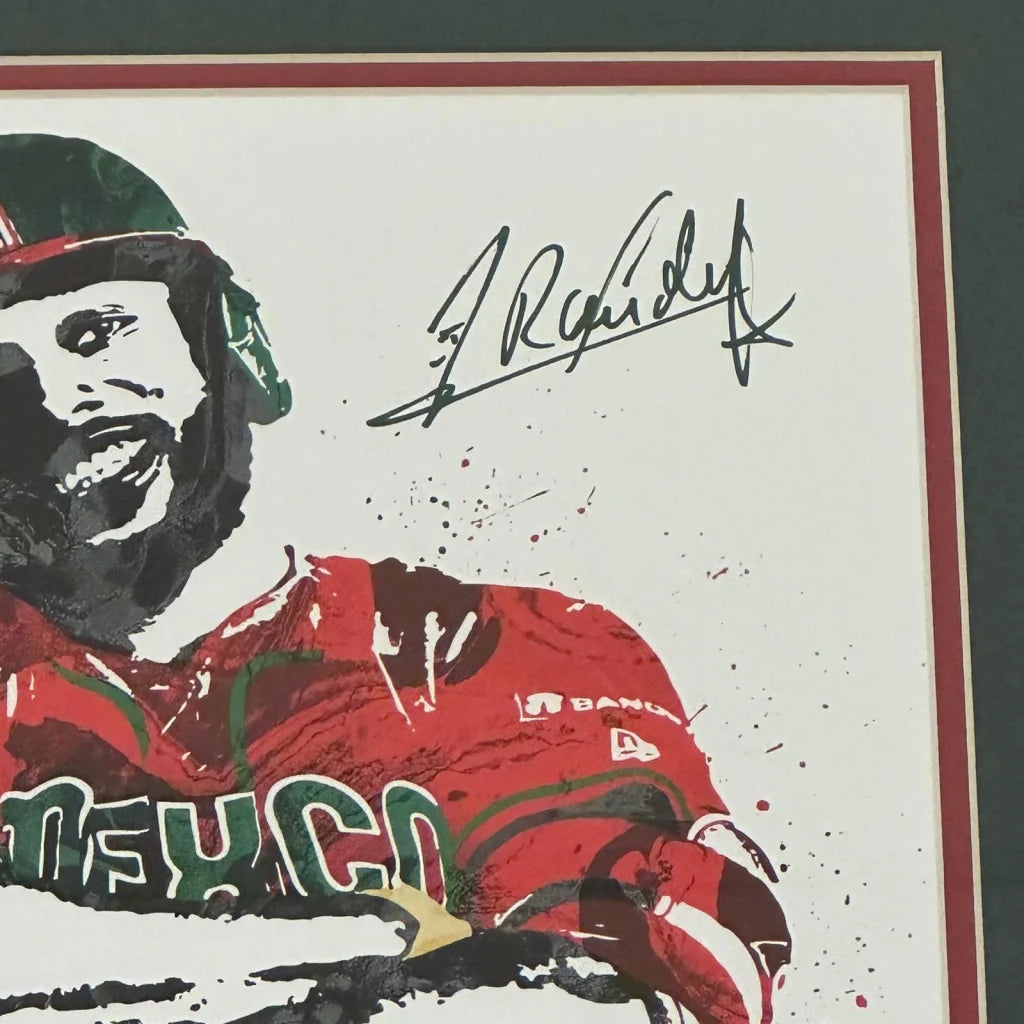 Randy Arozarena autographed Mexico WBC splash art framed poster
