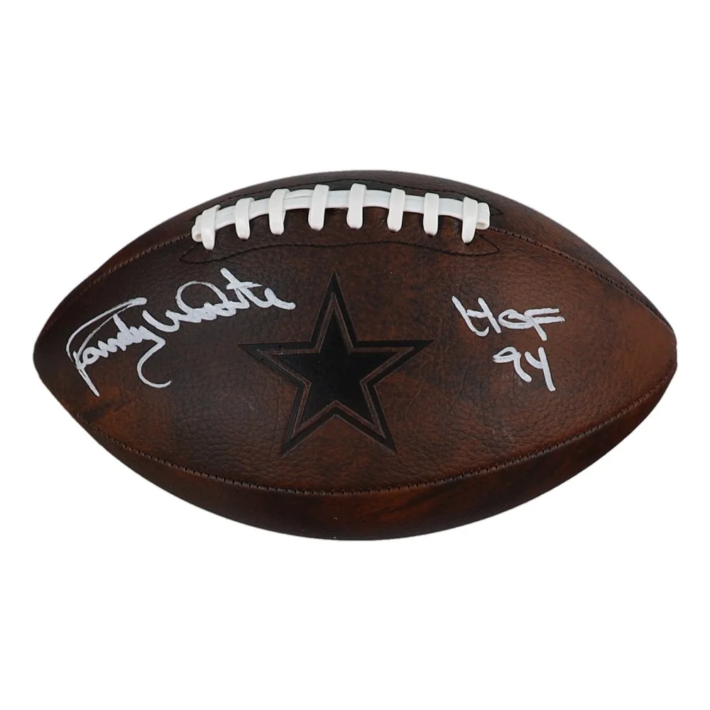 Autographed Dallas Cowboys logo football featuring Cowboys logo and Dallas Cowboys branding