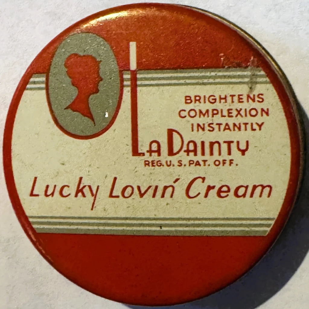 Vintage 1800s La Dainty Lucky Lovin Cream tin lid for collectors