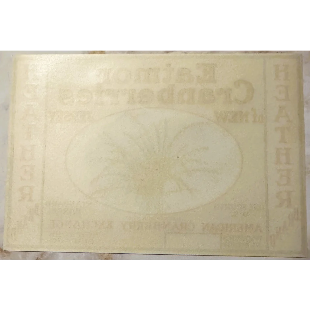 Faded Eatmor Cranberries label from the 1920s showcasing Jersey’s rich history