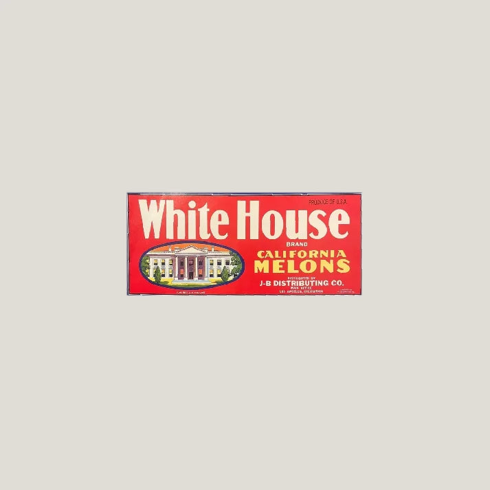 Vintage crate label from a 1930s White House crate, collectible vintage crate label