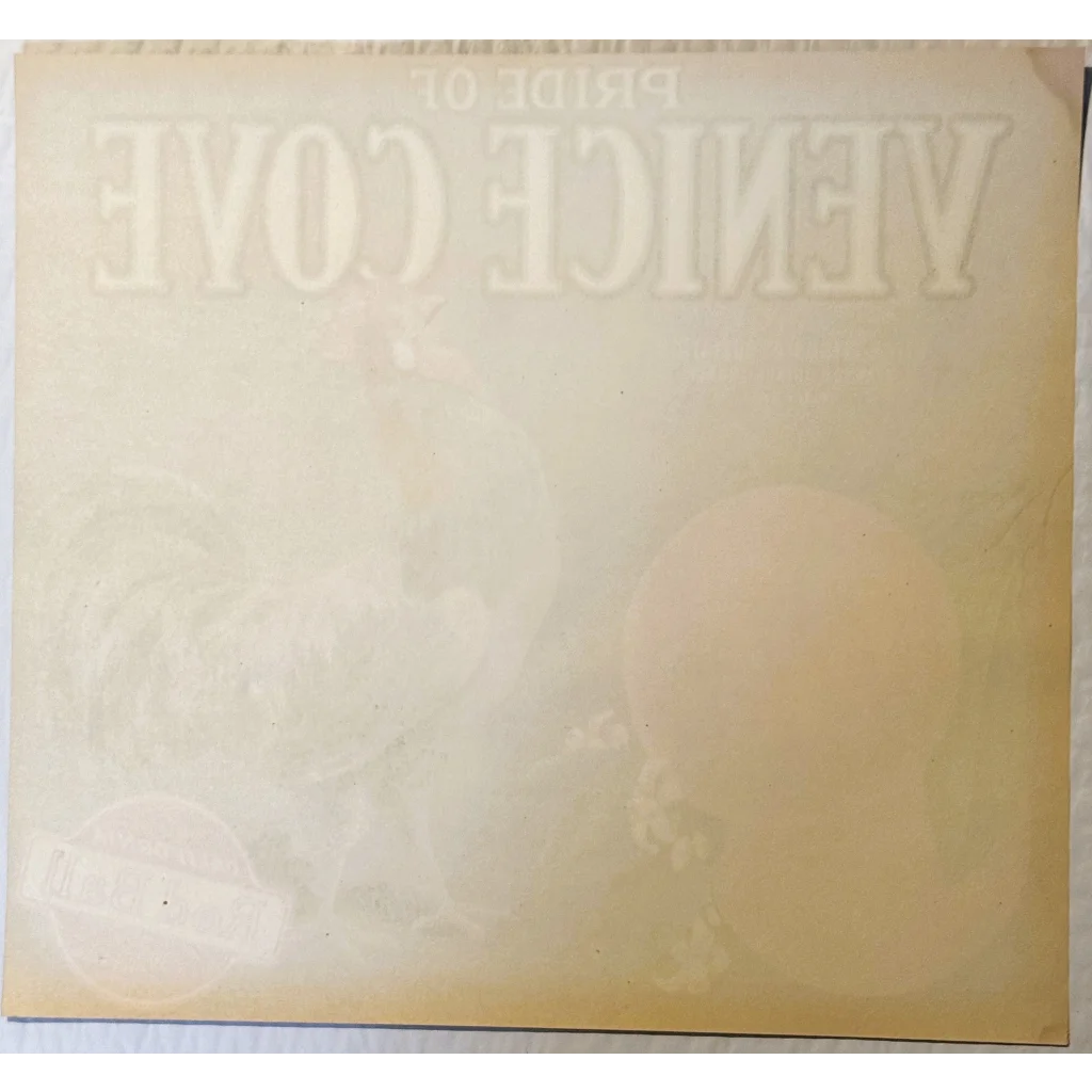 Faded vintage print on Rare 1930s Pride of Venice Klink Citrus Association crate label