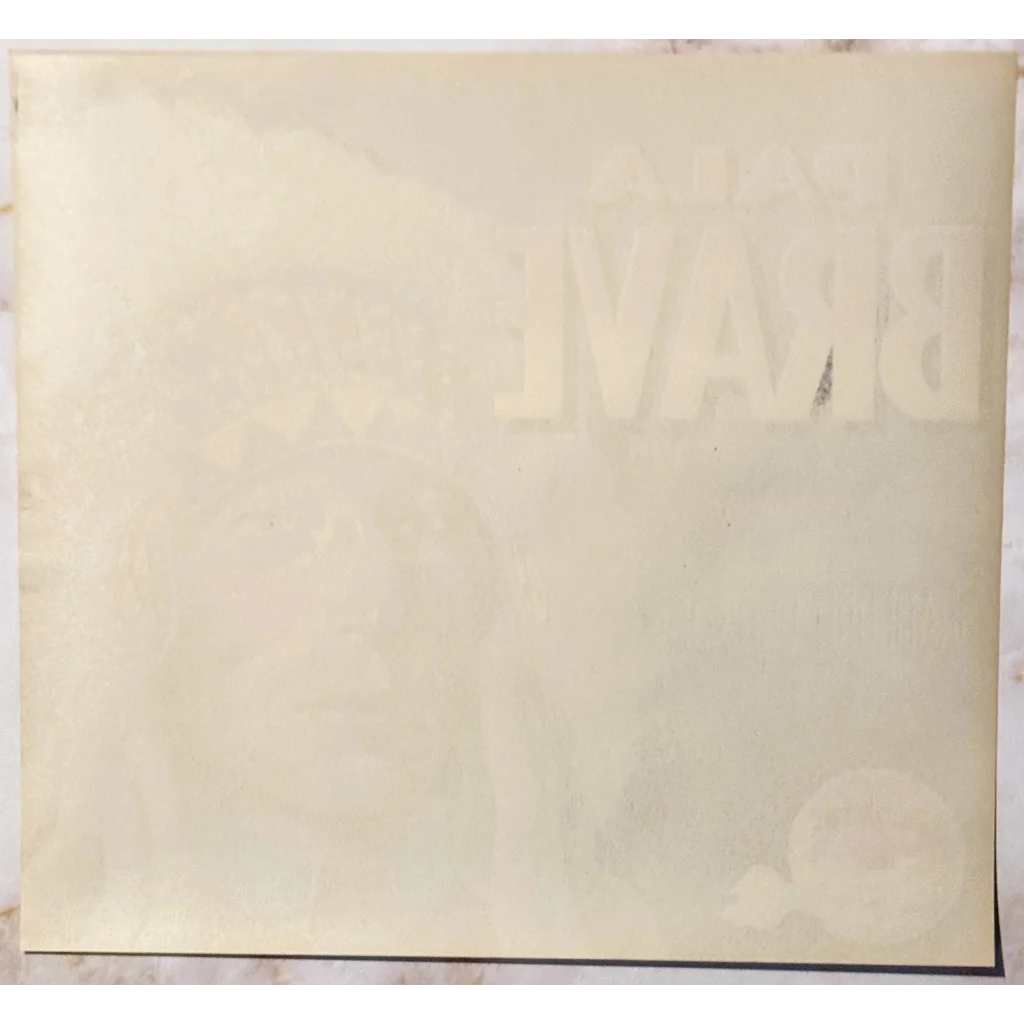 Blank faded paper with subtle discoloration in Rare 1940s Pala Brave Sunkist Label