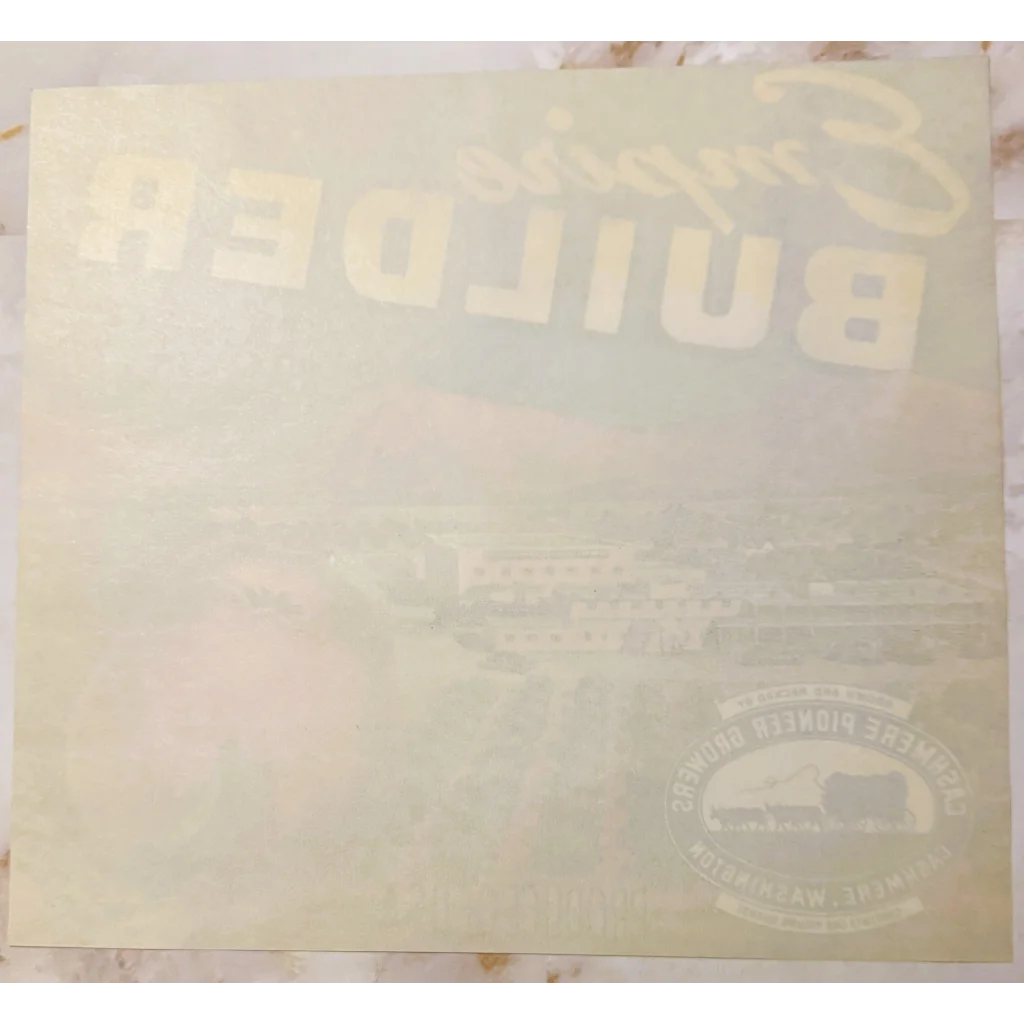 Cream vinyl record sleeve with faded text for Rare 1950s Empire Builders label