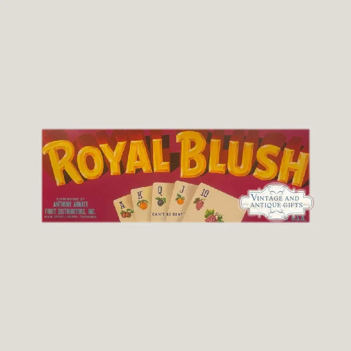Rare 1950s Royal Blush Vintage Crate Label Art