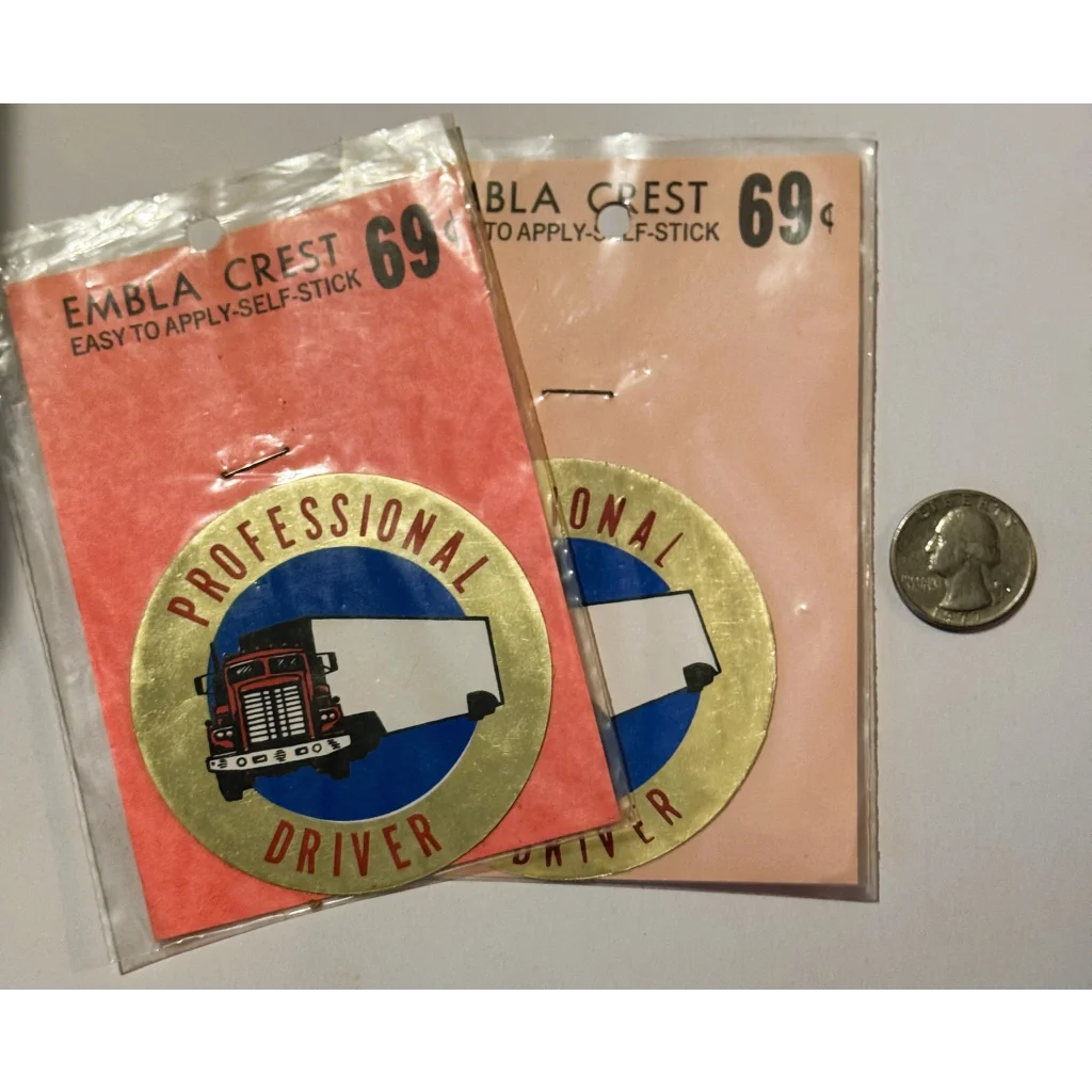 Vintage 1960s professional driver sticker from rare vintage 1960s decal collection