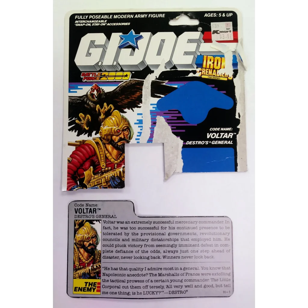 Rare 1988 Cobra Action Figure Voltar in golden helmet blister pack