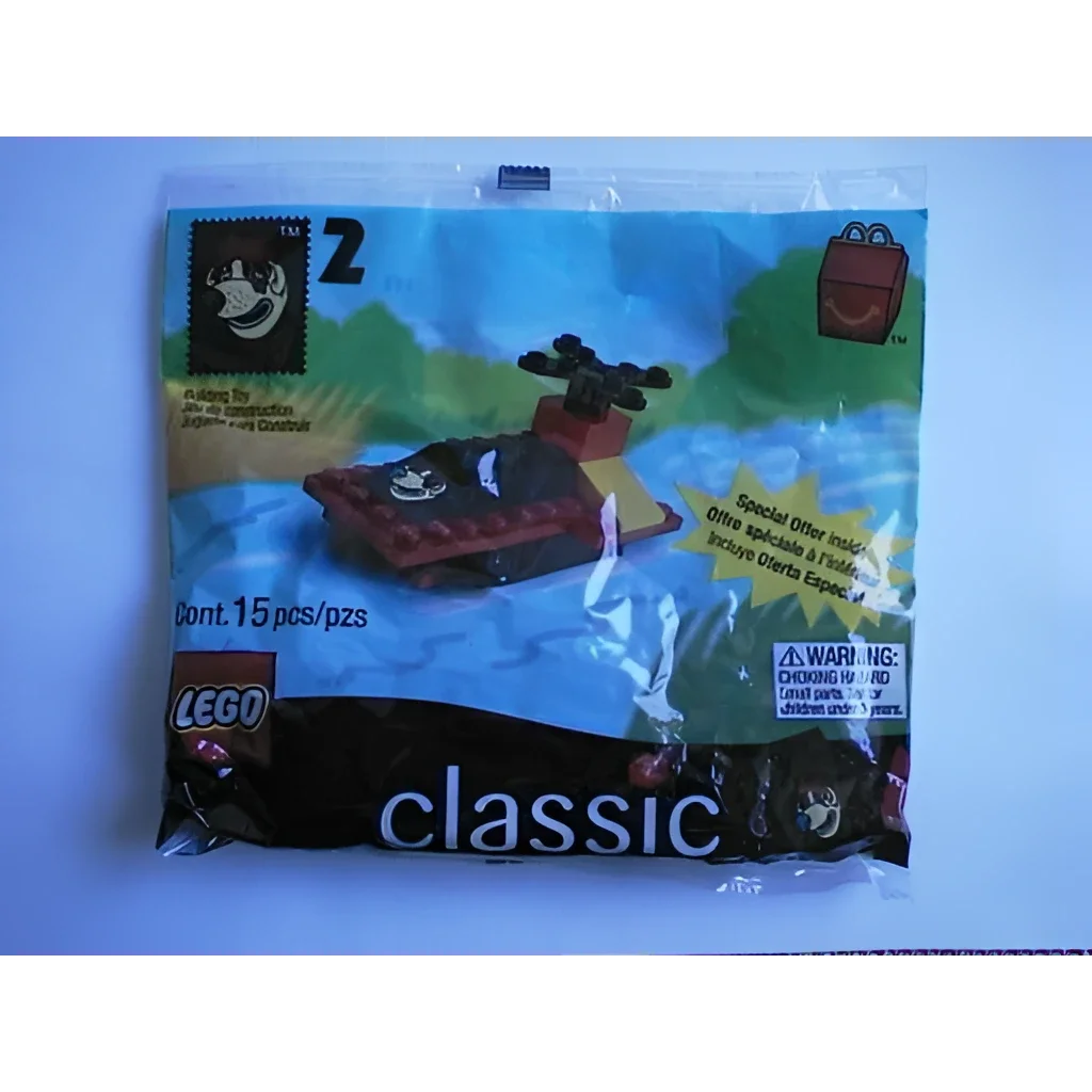 Rare 1999 McDonalds Happy Meal Classic Lego Pirate Boat with black hull