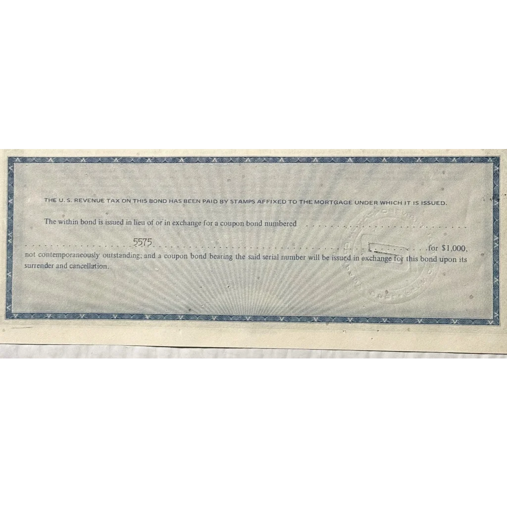 Partially visible Legendary New York Central Railroad bond certificate showcasing historical text