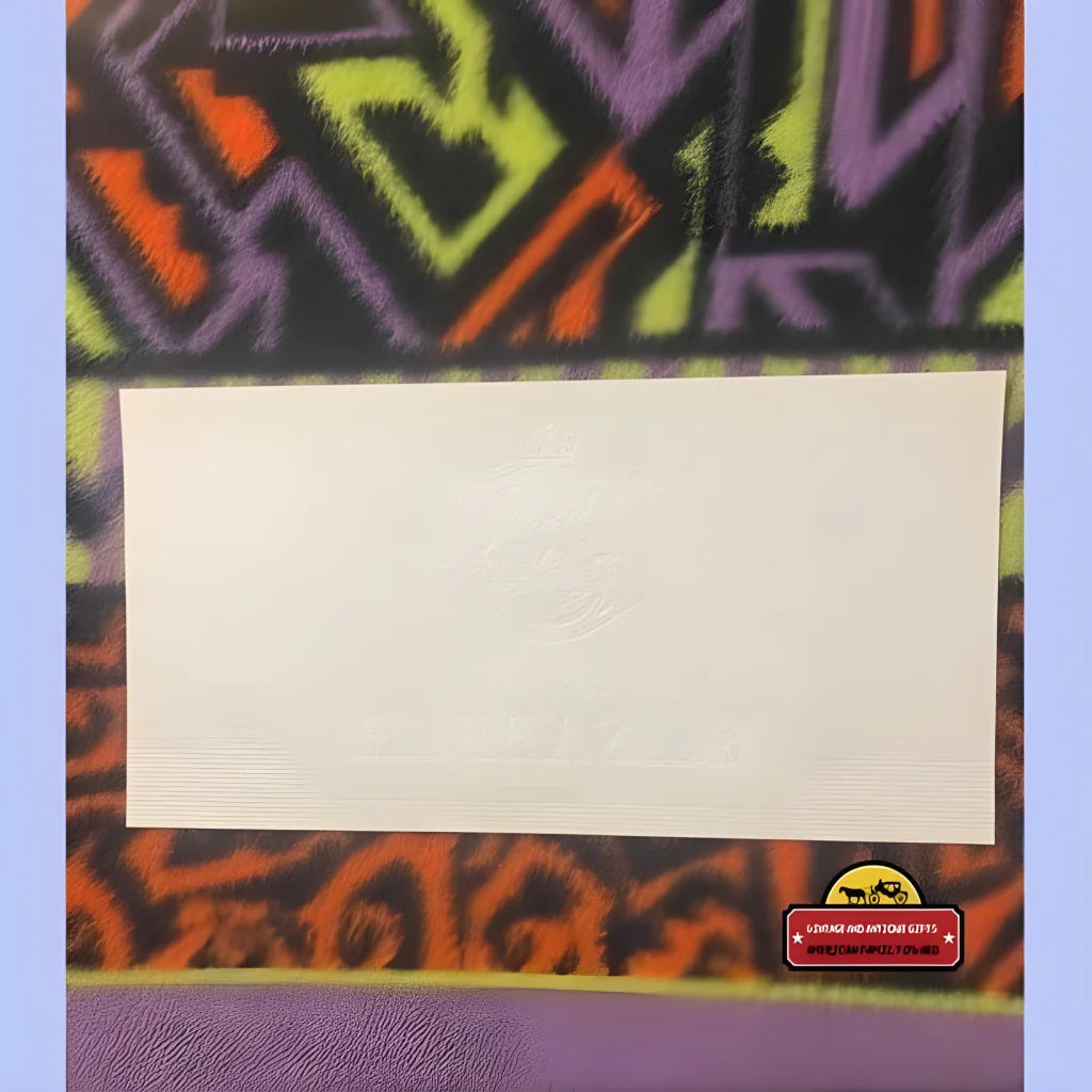 Blank white canvas on a vibrant graffiti background for rare antique cigar label display