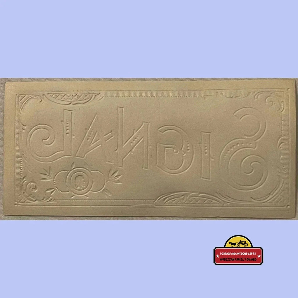 Rectangular chocolate bar with Violet lettering on Rare Antique Vintage Cigar Label