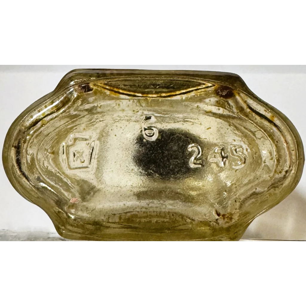 Gold vintage coin purse with embossed design and blackened edges from Rare Antique Vintage Ja Greens Collectible Bottle Brilliantine