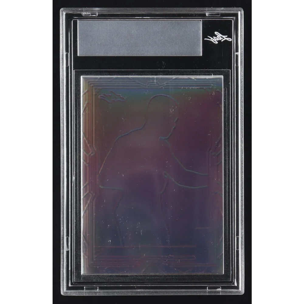 Muhammad Ali graded sports card in clear slab from Rare Muhammad Ali 2024 Prismatic Green Pre Production Proof Card
